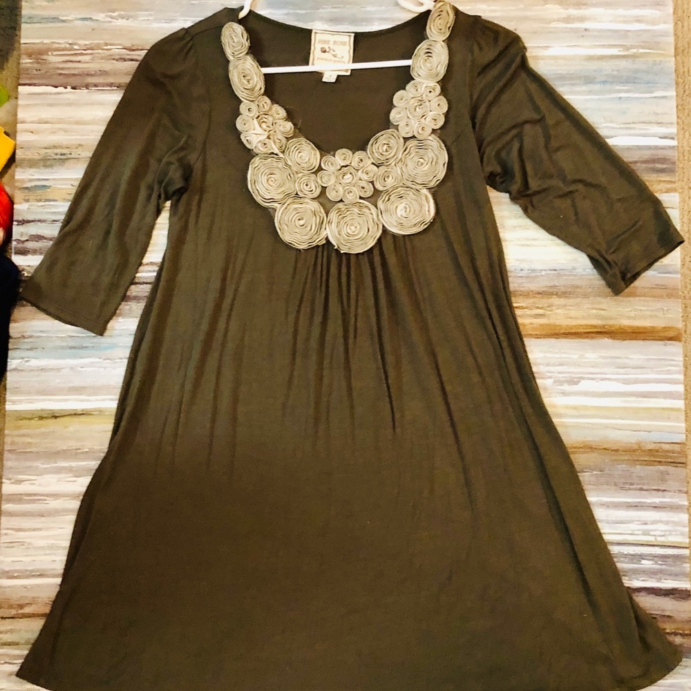 Pink Rose Green Dress [GUC] Size M